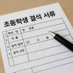초등학생 결석 서류