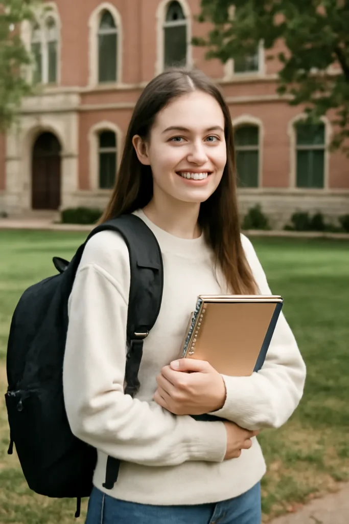 여자 대학생 백팩