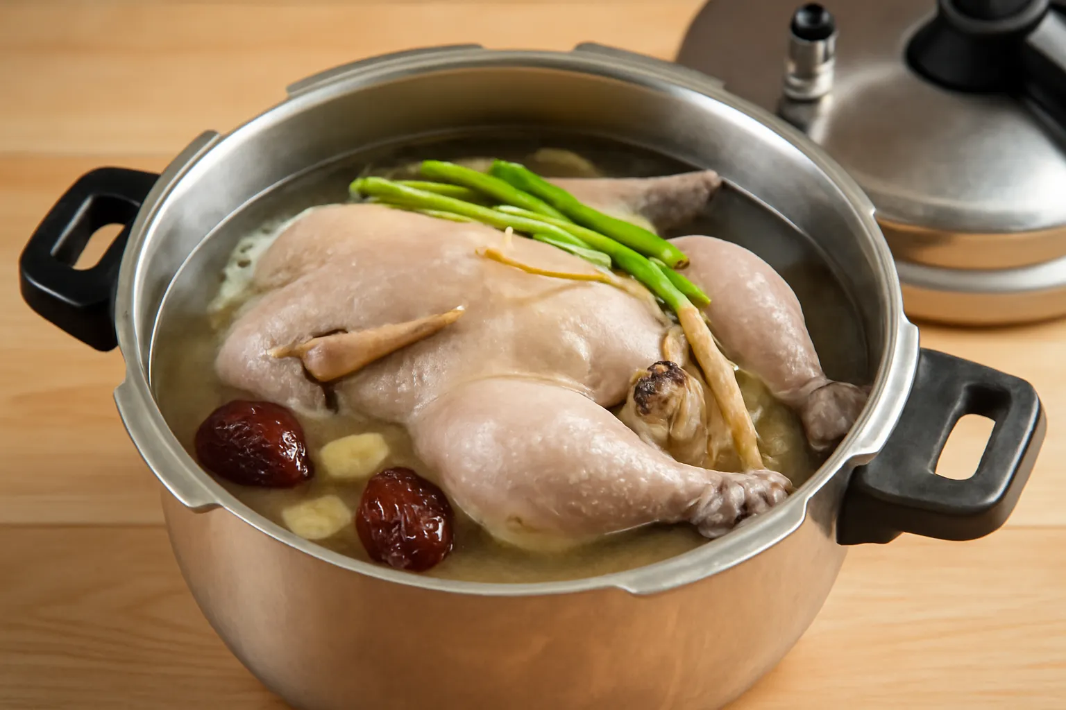 압력솥 토종닭 백숙